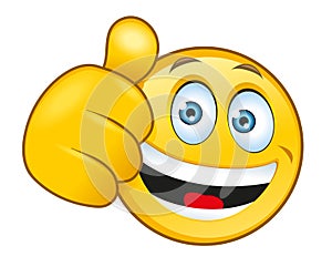 Laughing smilie with a thumbs up sign