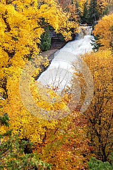 Laughing Whitefish Falls in Autumn, Northern Michigan, USA photo