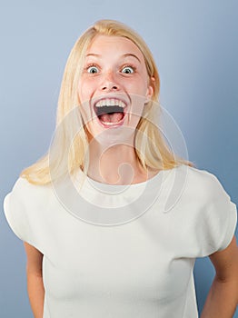 Laughing woman. Portrait of happy smiling girl. Cheerful young beautiful girl smiling laughing, studio isoalted