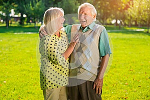 Laughter of senior couple.