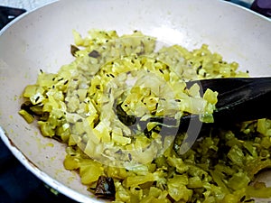 Lauki/doodhi ki sookhi Sabji also known as bottle gourd dry curry recipe