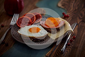 Launch with Grain bread with fried egg