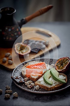 Launch with Grain bread with fried egg