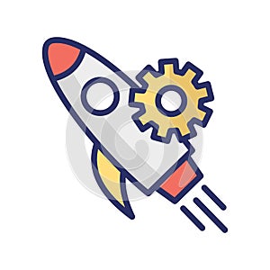 Launch Isolated Vector icon which can easily modify or edit