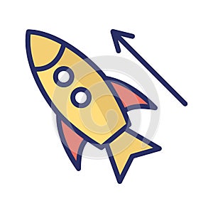Launch Isolated Vector icon which can easily modify or edit