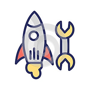 Launch Isolated Vector icon which can easily modify or edit