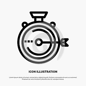 Launch, Management, Optimization, Release, Stopwatch Line Icon Vector