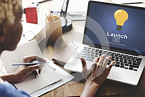 Launch Start Brand Introduce Light Bulb Concept