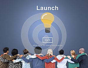 Launch Start Brand Introduce Light Bulb Concept