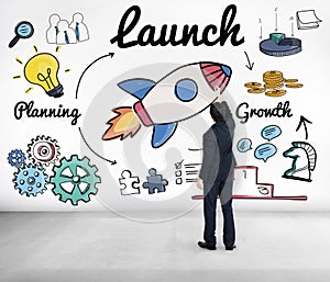 Launch Start up New Business Begin Concept