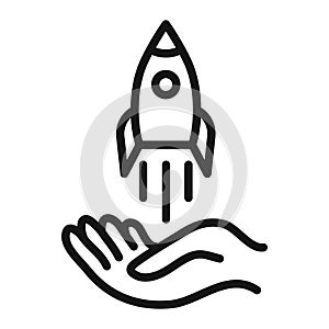 Launch Startup project icon mark in filled style