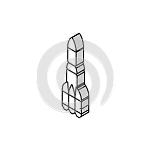 launch vehicle aeronautical engineer isometric icon vector illustration