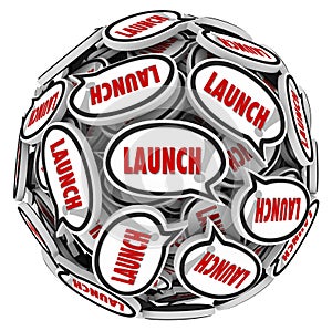 Launch Word Speech Bubbles Spreading Buzz New Business Company photo