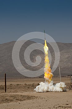 Launch of a Zinc Sulfur Rocket photo