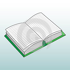 Launched open book, a simple drawing