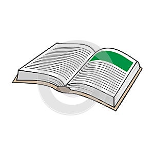 Launched open book, a simple drawing