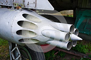Launcher of unguided missiles on the fighter photo