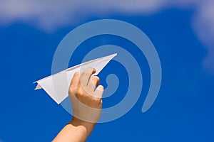 Launching a paper plane photo