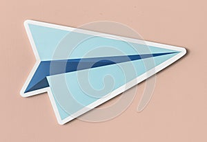 Launching paper plane cut out icon