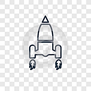 Launching Shuttle concept vector linear icon isolated on transparent background, Launching Shuttle concept transparency logo in o