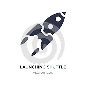 launching shuttle icon on white background. Simple element illustration from Astronomy concept