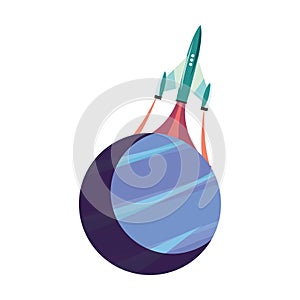 launching spaceship planet