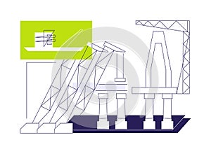 Launching superstructure abstract concept vector illustration. photo