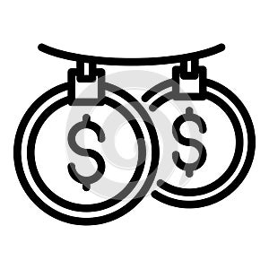 Launder coins icon, outline style