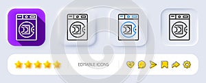 Launder money line icon. Cash corruption sign. Neumorphic buttons. Vector photo