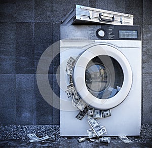 Laundering of money business background concept closeup