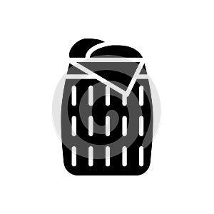 Laundry basket black glyph icon