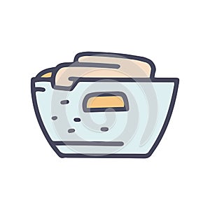 laundry basket color vector doodle simple icon