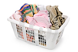 Laundry basket and dirty clothing