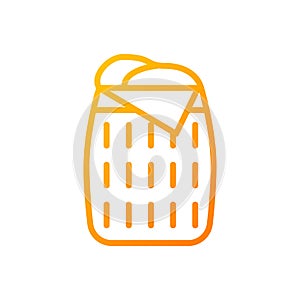 Laundry basket pixel perfect gradient linear vector icon