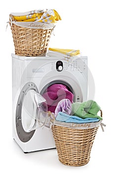 Laundry basket on a washing machine