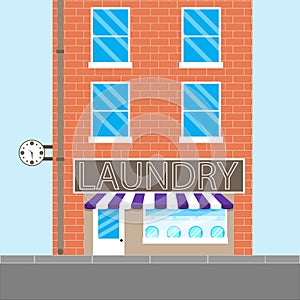 Laundry brick building