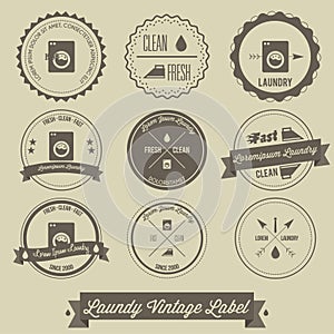 Laundry business vintage label