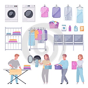 Laundry Cartoon Set