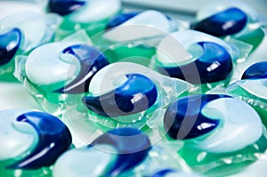 laundry detergent. background of laundry pods. household and laundry