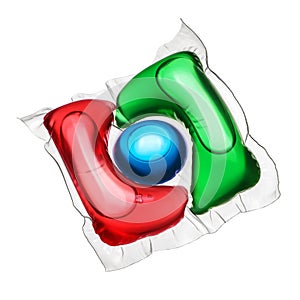 Laundry detergent pod isolated on white