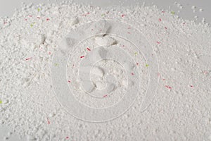 Laundry detergent powder texture or washing soap powder pattern