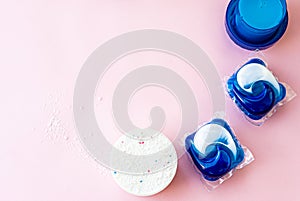 Laundry detergent sorts variety in powder, liquid gel and pod in washing dose