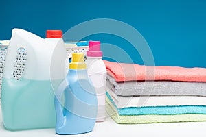 Laundry detergents and towels on board