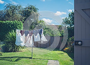 Laundry drying in garden