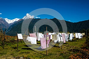 Laundry drying in Nepal