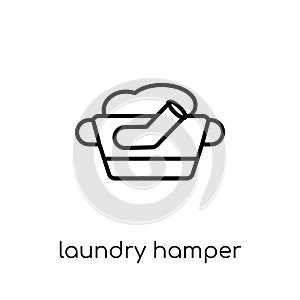 Laundry hamper icon from Furniture and household collection.