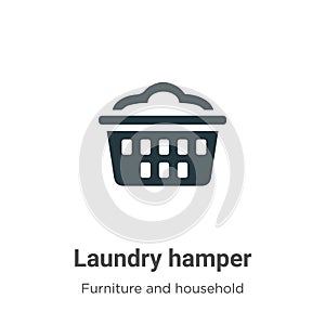 Laundry hamper vector icon on white background. Flat vector laundry hamper icon symbol sign from modern furniture and household