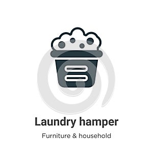 Laundry hamper vector icon on white background. Flat vector laundry hamper icon symbol sign from modern furniture and household