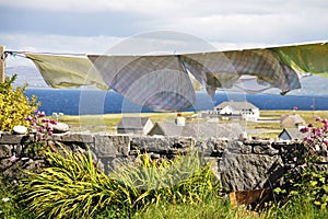 Laundry hang to dry in Aran islands, Ireland