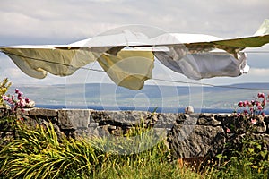 Laundry hang to dry in Aran islands, Ireland